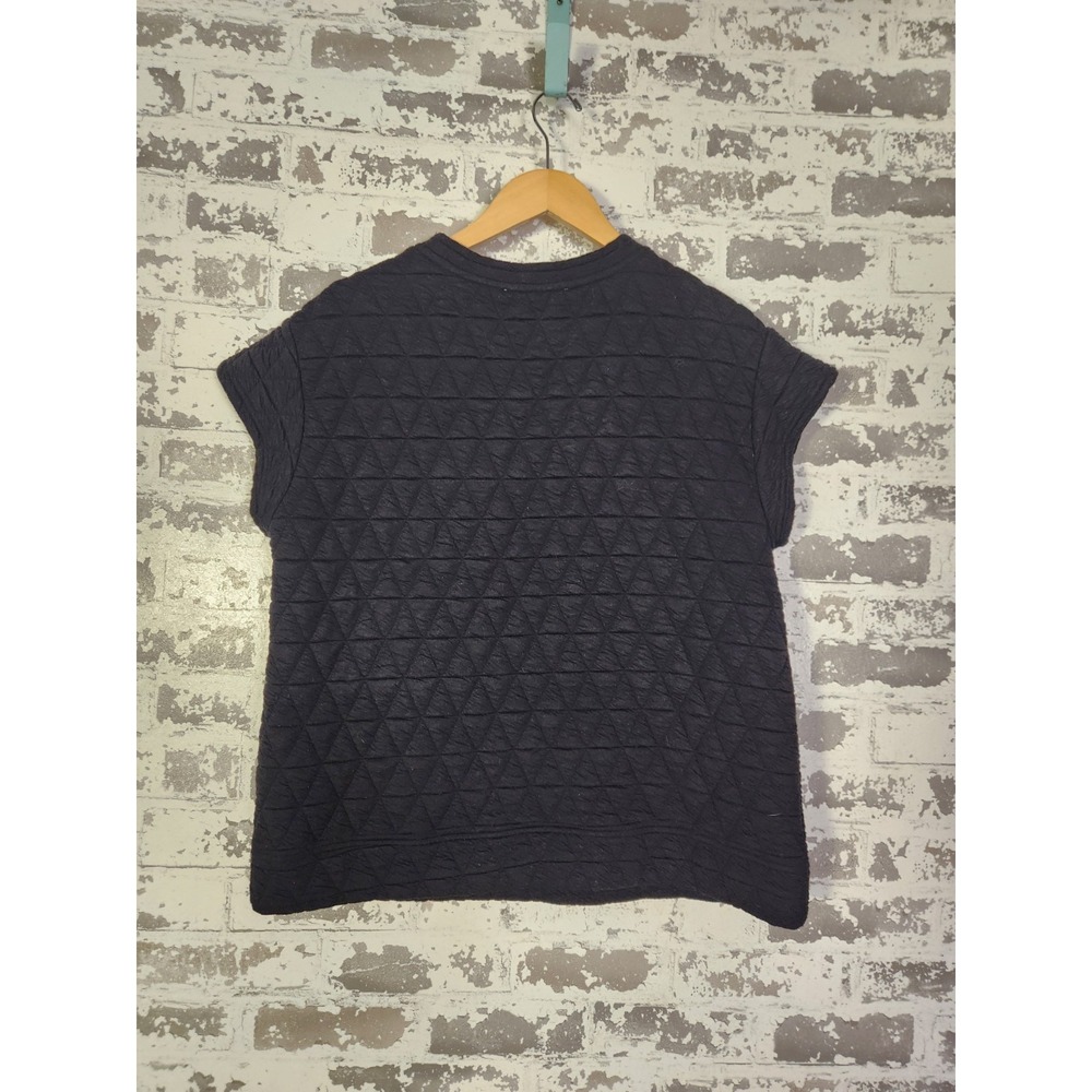 See and Be Seen Quilted Short Sleeve Sweater Size Small Lounge Cozy Casual - Picture 8 of 16